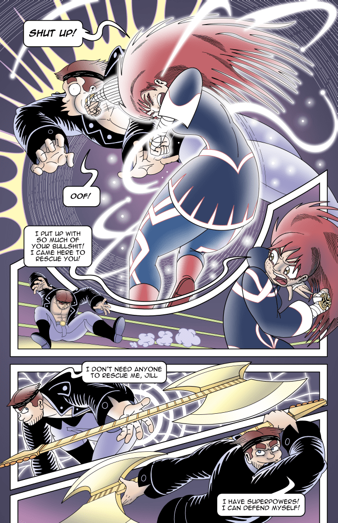 It took her a really long time to charge that punch, that's why it hit so hard. 